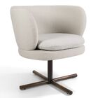 Kit 02 Poltronas Decorativas Giratória Base X Melissa Bege D0