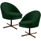 Kit 02 Poltronas Decorativas Giratória Base X Rafa D02 Veludo