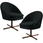 Kit 02 Poltronas Decorativas Giratória Base X Rafa D02 Veludo