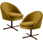Kit 02 Poltronas Decorativas Giratória Base X Rafa D02 Veludo