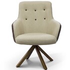 Kit 02 Poltronas Decorativas Giratória De Madeira Valentina D