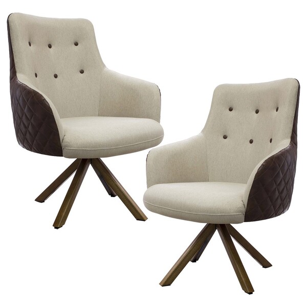 Kit 02 Poltronas Decorativas Giratória De Madeira Valentina D