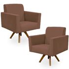 Kit 02 Poltronas Decorativas Giratória Para Sala De Estar Bas