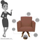 Kit 02 Poltronas Decorativas Giratória Para Sala De Estar Bas