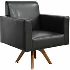 Kit 02 Poltronas Decorativas Giratória Sala Base De Madeira H