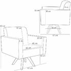 Kit 02 Poltronas Decorativas Giratória Sala Base De Madeira H