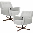 Kit 02 Poltronas Decorativas Giratória Sala De Estar Roma Rús