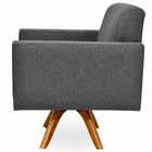 Kit 02 Poltronas Decorativas Giratória Sala Estar Base Madeir