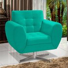 Kit 02 Poltronas Decorativas Grécia Suede Verde Tiffany com B