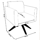 Kit 02 Poltronas Decorativas Isabella Base Giratória Madeira