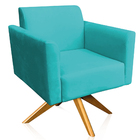 Kit 02 Poltronas Decorativas Isabella Base Giratória Madeira