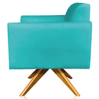 Kit 02 Poltronas Decorativas Isabella Base Giratória Madeira