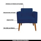 Kit 02 Poltronas Decorativas Isabella Pés Palito Madeira Sued