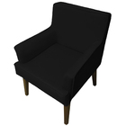 Kit 02 Poltronas Decorativas Jade Com Pés Palito Suede Preto