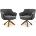 Kit 02 Poltronas Decorativas Jade Giratória Giromad Linho Mes