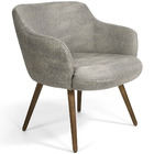 Kit 02 Poltronas Decorativas Jade Pés Palito Linho Mesclado C