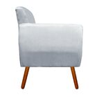 Kit 02 Poltronas Decorativas Josy Suede Cinza Pés Palito - D'