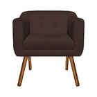 Kit 02 Poltronas Decorativas Julia Suede Marrom - D'Rossi