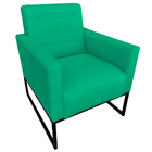 Kit 02 Poltronas Decorativas Juliete Com Base Rígida Suede Az