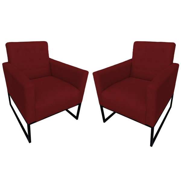 Kit 02 Poltronas Decorativas Juliete Com Base Rígida Suede Ma