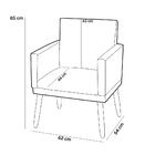 Kit 02 Poltronas Decorativas Lauren Pés Palito Suede Preto -