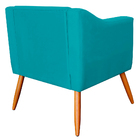 Kit 02 Poltronas Decorativas Lavinia Pés Palito Suede Azul Tu
