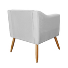 Kit 02 Poltronas Decorativas Lavinia Pés Palito Suede Branco