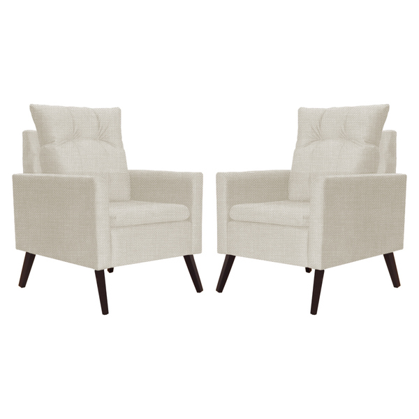 Kit 02 Poltronas Decorativas Ligia Linho Cores - Ds Estofados