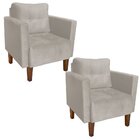 Kit 02 Poltronas Decorativas Lívia Para Sala e Recepção Suede