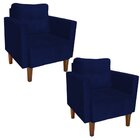 Kit 02 Poltronas Decorativas Lívia Para Sala e Recepção Suede