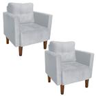 Kit 02 Poltronas Decorativas Lívia Para Sala e Recepção Suede