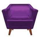 Kit 02 Poltronas Decorativas Lorena Acetinado Liso Roxo - D'R