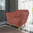 Kit 02 Poltronas Decorativas Lorena Veludo Peach Rose  - D'Ro