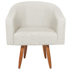 Kit 02 Poltronas Decorativas Luiza Pes Palito Linho - Amarena