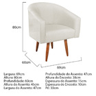 Kit 02 Poltronas Decorativas Luiza Pes Palito Linho - Amarena