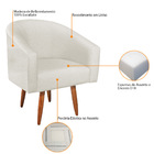 Kit 02 Poltronas Decorativas Luiza Pes Palito Linho - Amarena