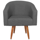 Kit 02 Poltronas Decorativas Luiza Pes Palito Linho - Amarena