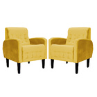 Kit 02 Poltronas Decorativas Luiza Veludo Cores - Ds Estofado