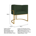 Kit 02 Poltronas Decorativas Luna Base De Ferro Dourado Linho