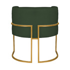 Kit 02 Poltronas Decorativas Luna Base De Ferro Dourado Linho