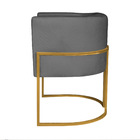 Kit 02 Poltronas Decorativas Luna Base De Ferro Dourado Linho
