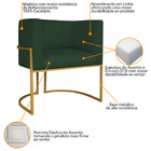 Kit 02 Poltronas Decorativas Luna Base De Ferro Dourado Linho