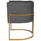 Kit 02 Poltronas Decorativas Luna Base De Ferro Dourado Linho