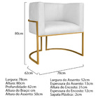 Kit 02 Poltronas Decorativas Luna Base De Ferro Dourado Sinté