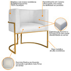 Kit 02 Poltronas Decorativas Luna Base De Ferro Dourado Sinté