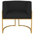 Kit 02 Poltronas Decorativas Luna Base De Ferro Dourado Sinté