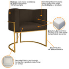Kit 02 Poltronas Decorativas Luna Base De Ferro Dourado Sinté