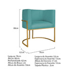 Kit 02 Poltronas Decorativas Luna Base De Ferro Dourado Suede