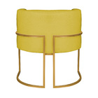 Kit 02 Poltronas Decorativas Luna Base De Ferro Dourado Suede
