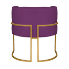 Kit 02 Poltronas Decorativas Luna Base De Ferro Dourado Suede